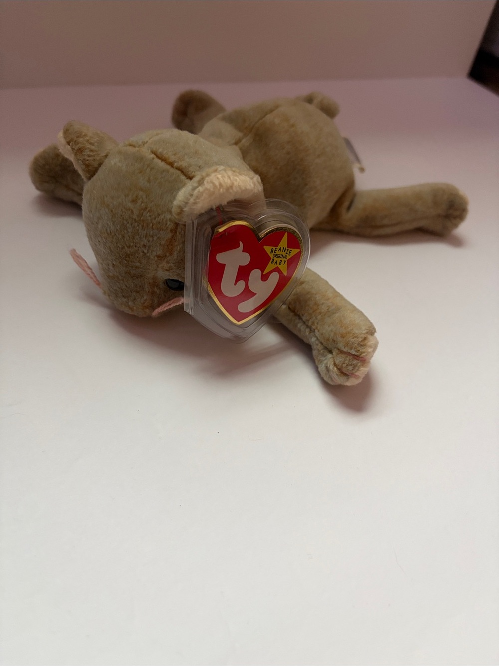 Ty Tan Cat Plush with Heart Tag - Light Brown Kitty